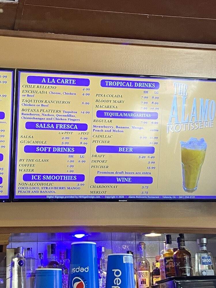Alamo Restaurant - Valencia, CA menu_pic