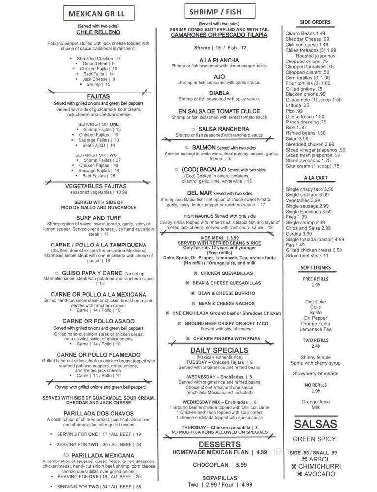 Barrocos Latin Cuisine - Rowlett, TX menu_pic