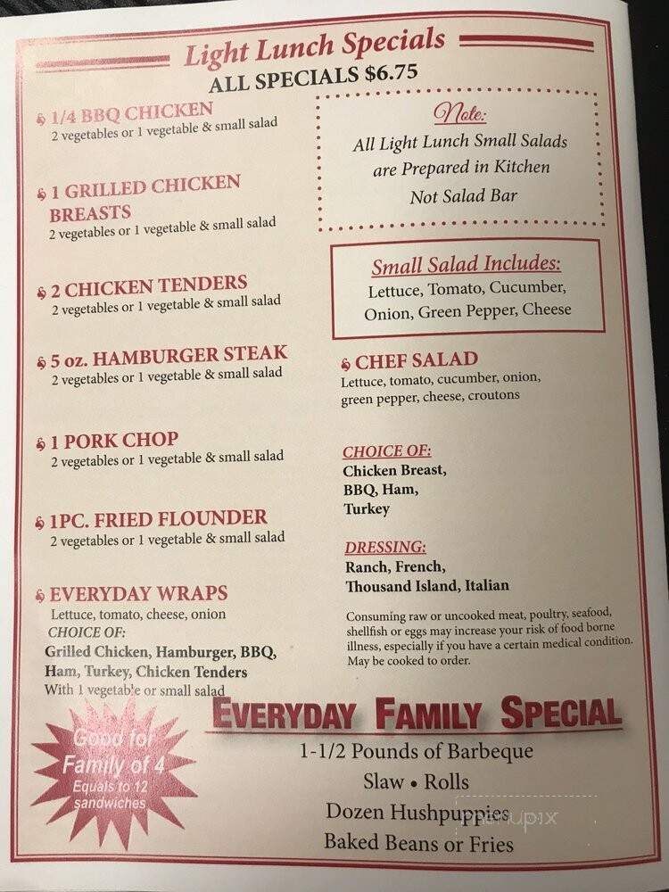 Richard's Bar-B-Que - Salisbury, NC menu_pic