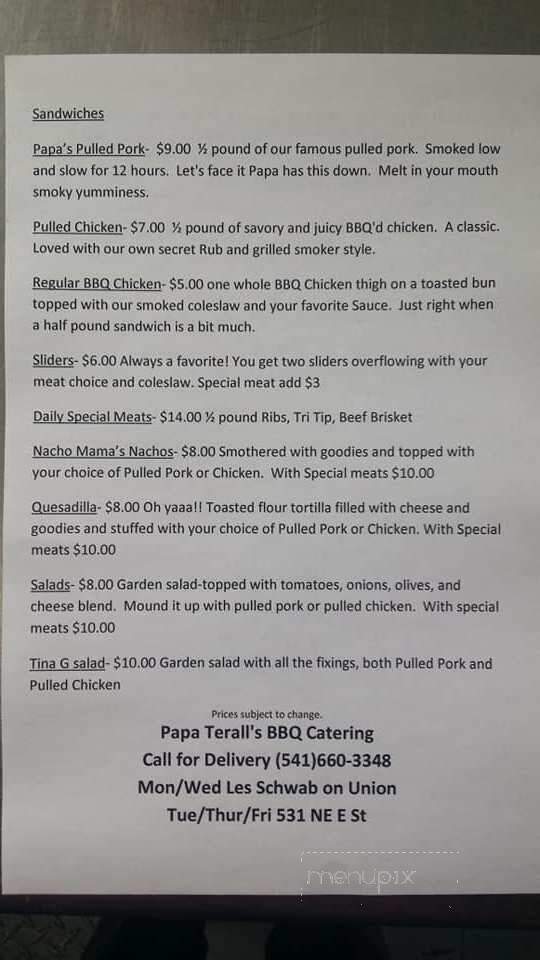 Papa Terall's BBQ & Catering - Grants Pass, OR