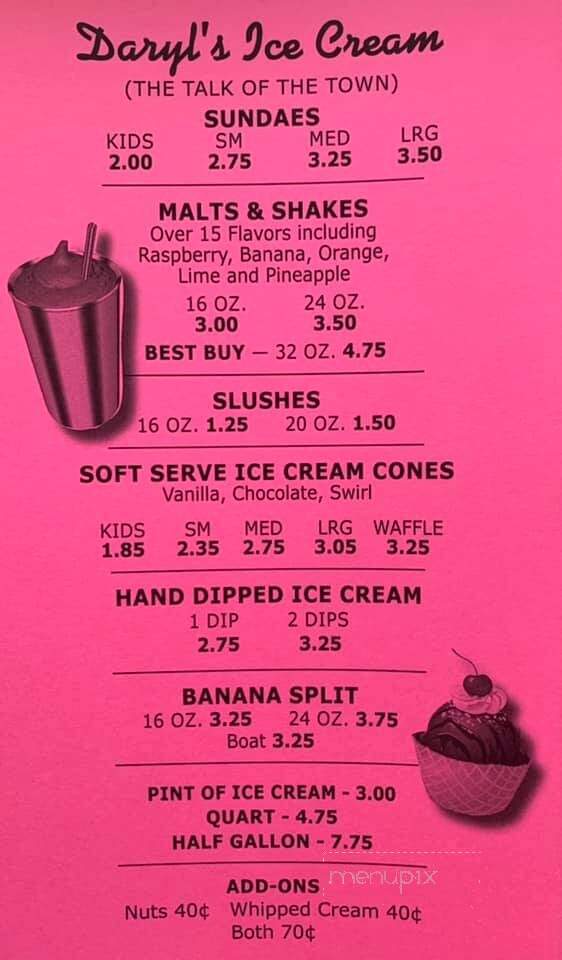 Daryl's Dine-In - Saint Elmo, IL menu_pic