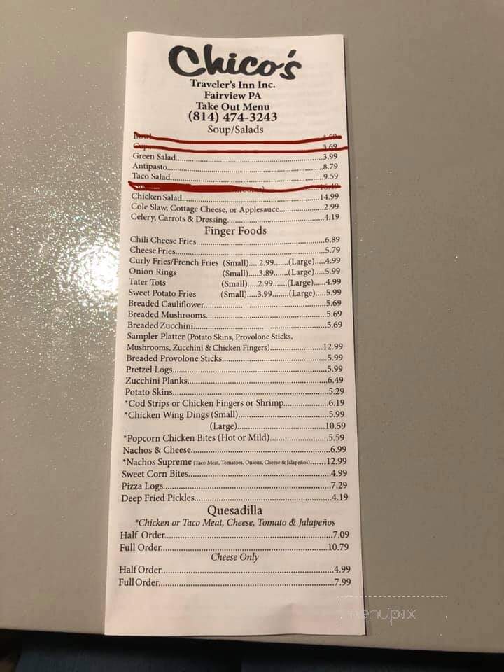Chico's Traveler's Inn - Fairview, PA menu_pic