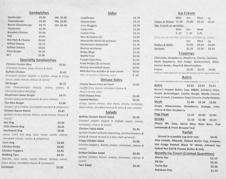 Dairy King - Montezuma, IA menu_pic