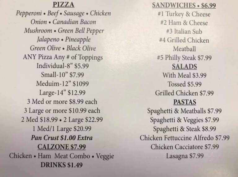 Papa's Pizzeria - Lone Grove, OK menu_pic