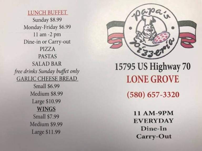 Papa's Pizzeria - Lone Grove, OK