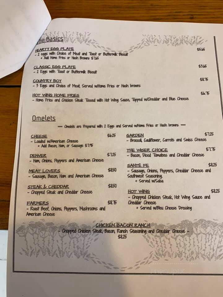 Wiser Choice Restaurant - Laceyville, PA menu_pic