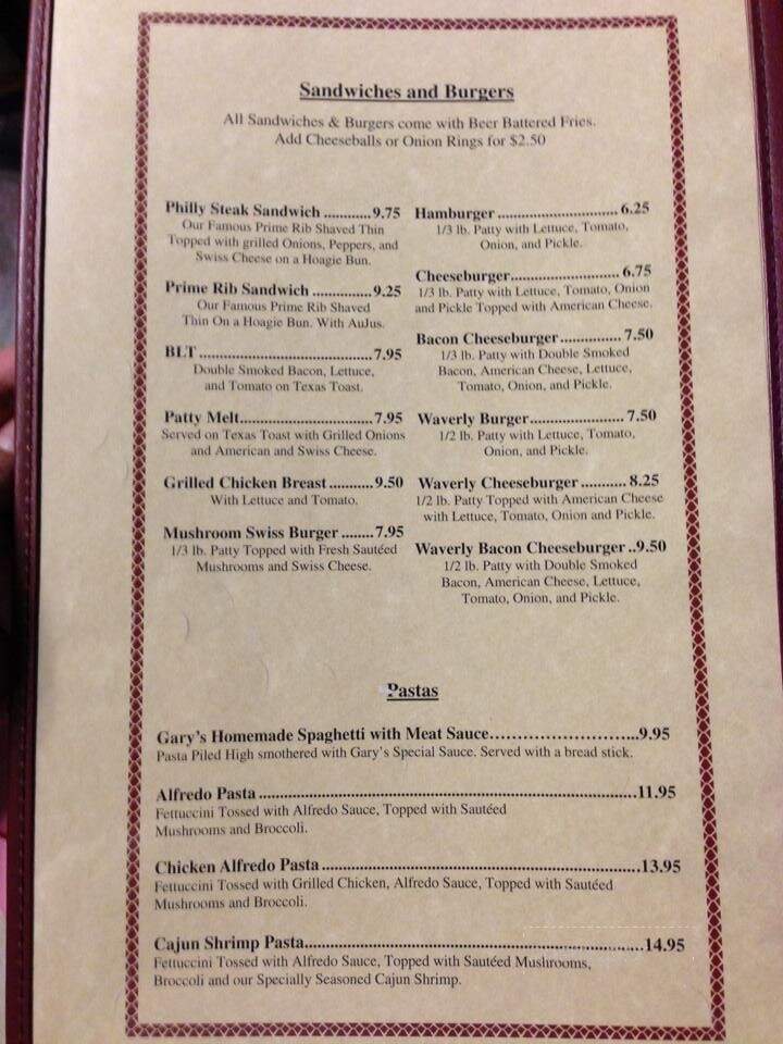 Waverly Steakhouse & Lounge - Waverly, SD menu_pic
