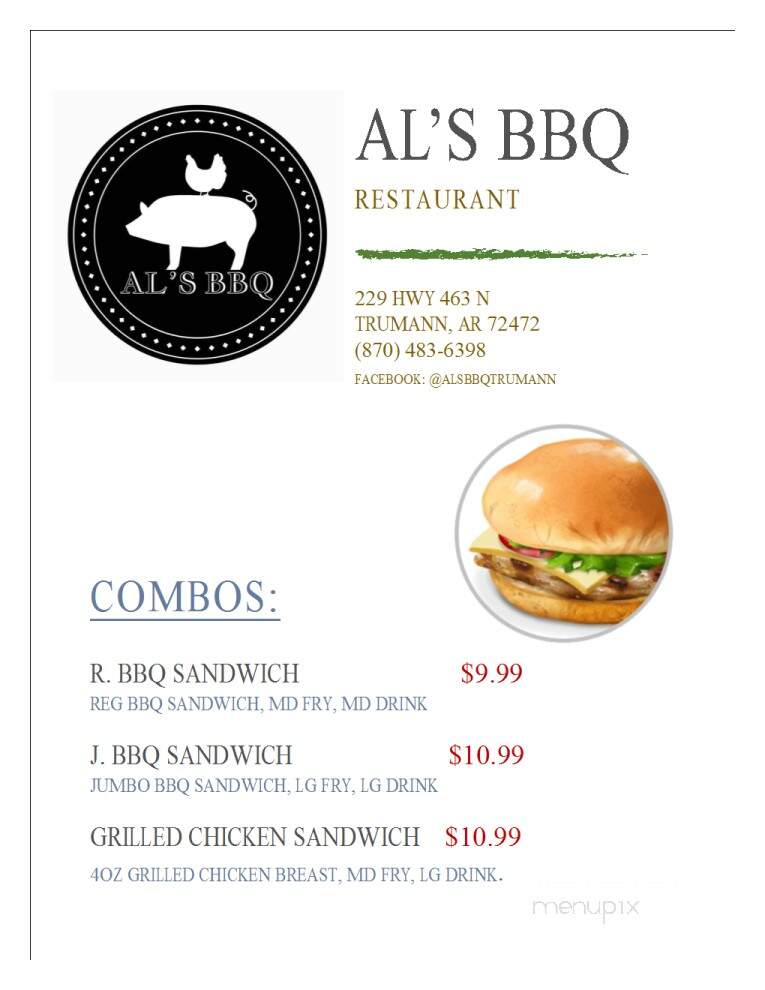 Al's Barbecue - Trumann, AR menu_pic