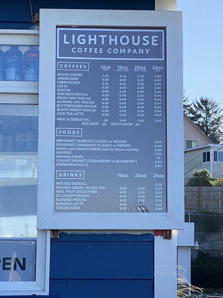 Lighthouse Coffee Co - Lincoln City, OR menu_pic