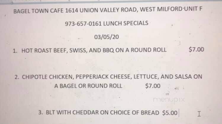 Bagel Town Cafe - West Milford, NJ menu_pic