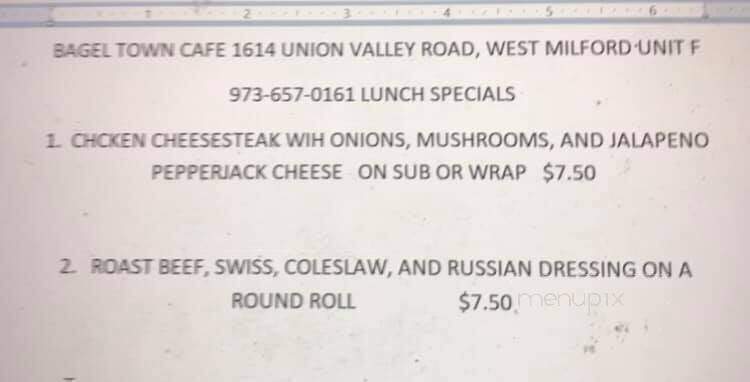 Bagel Town Cafe - West Milford, NJ menu_pic