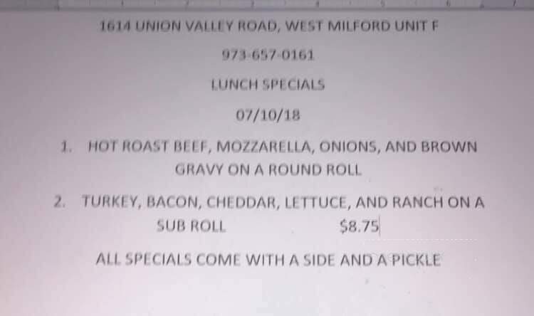 Bagel Town Cafe - West Milford, NJ menu_pic