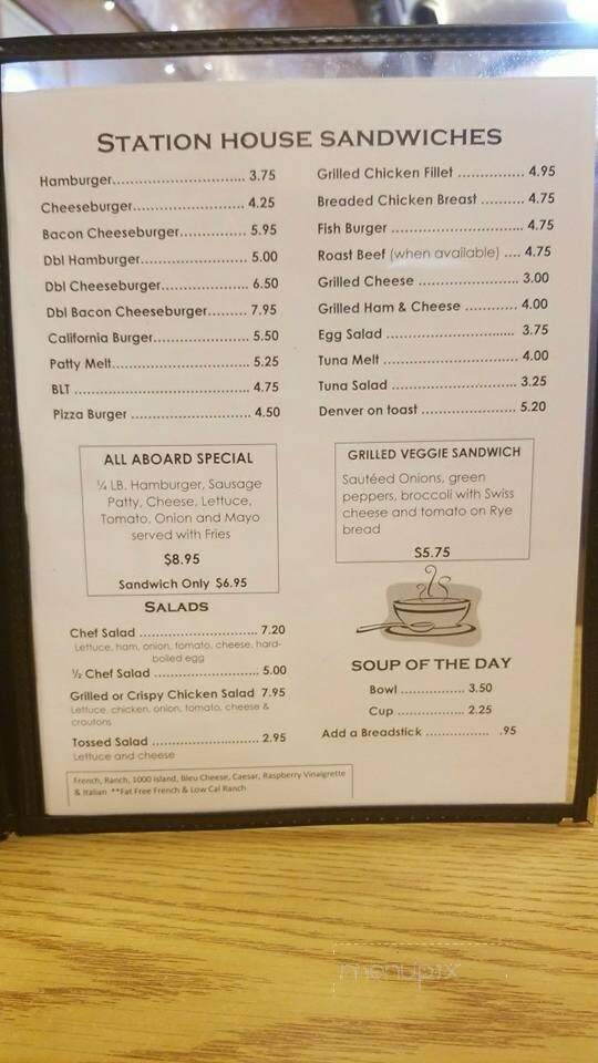 Whistle Stop Diner - Benson, MN menu_pic