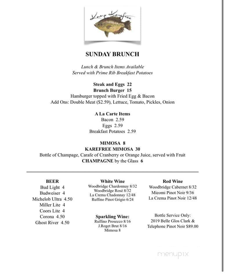 Kamp Karefree - Hughes, AR menu_pic