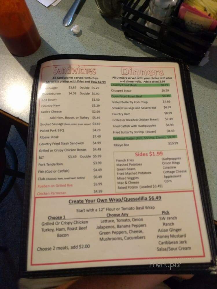 Tim's Kitchen - Butler, KY menu_pic