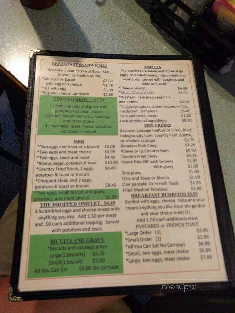 Tim's Kitchen - Butler, KY menu_pic