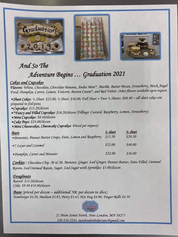 New London Bakery - New London, MN menu_pic