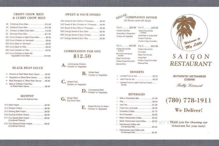 My Little Saigon Restaurant - Whitecourt, AB menu_pic