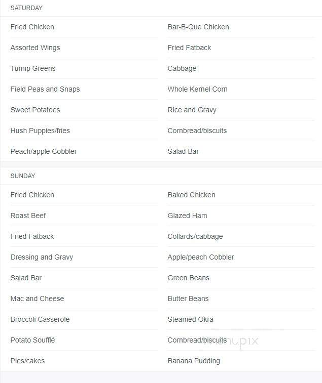 Ivery's Restaurant - Thomson, GA menu_pic