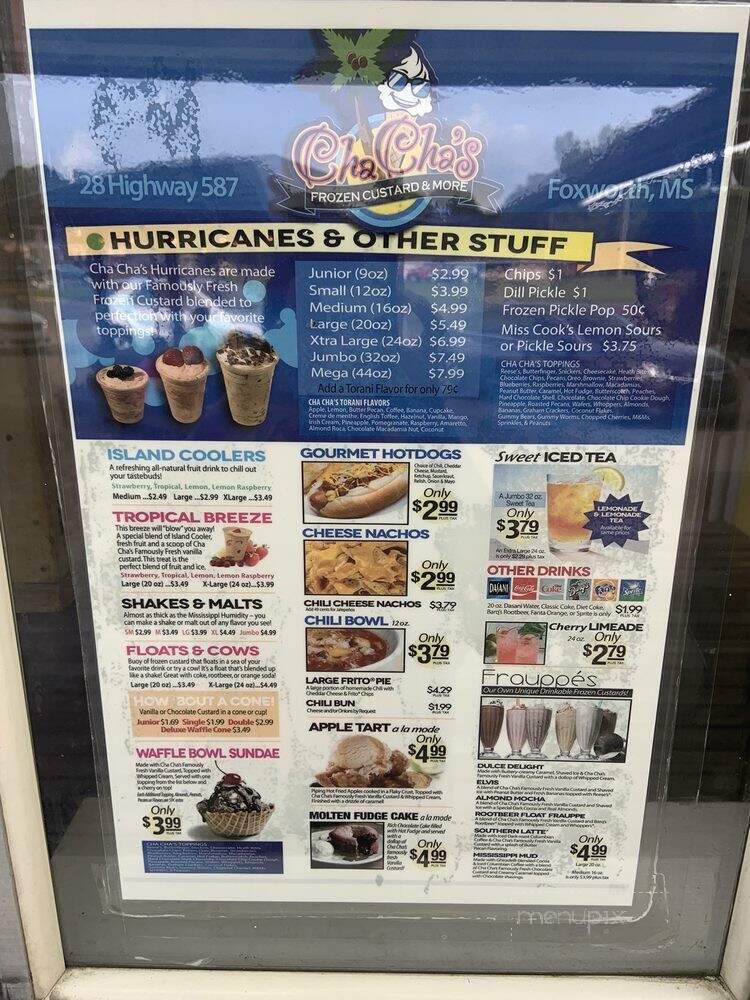Cha Cha's Custard & More - Foxworth, MS menu_pic