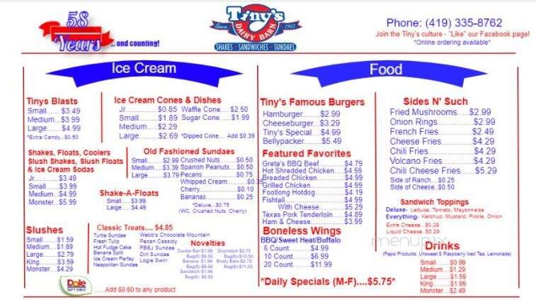 Tiny's Dairy Barn - Wauseon, OH