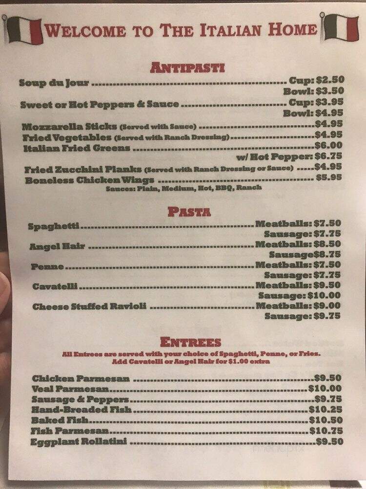 Italian Home - Farrell, PA menu_pic