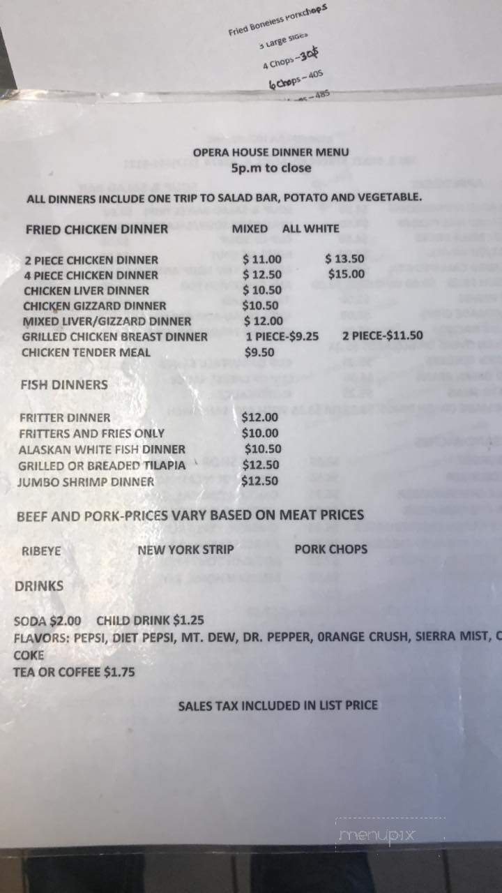 Palmyra Opera House - Palmyra, IL menu_pic