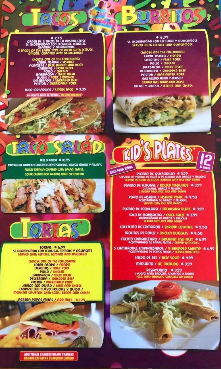 Viva Mexico - Albuquerque, NM menu_pic