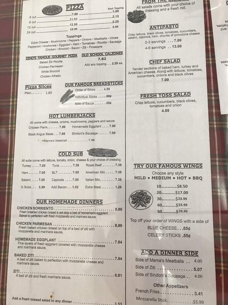 Dino's Pizza Restaurant - Ballston Lake, NY menu_pic