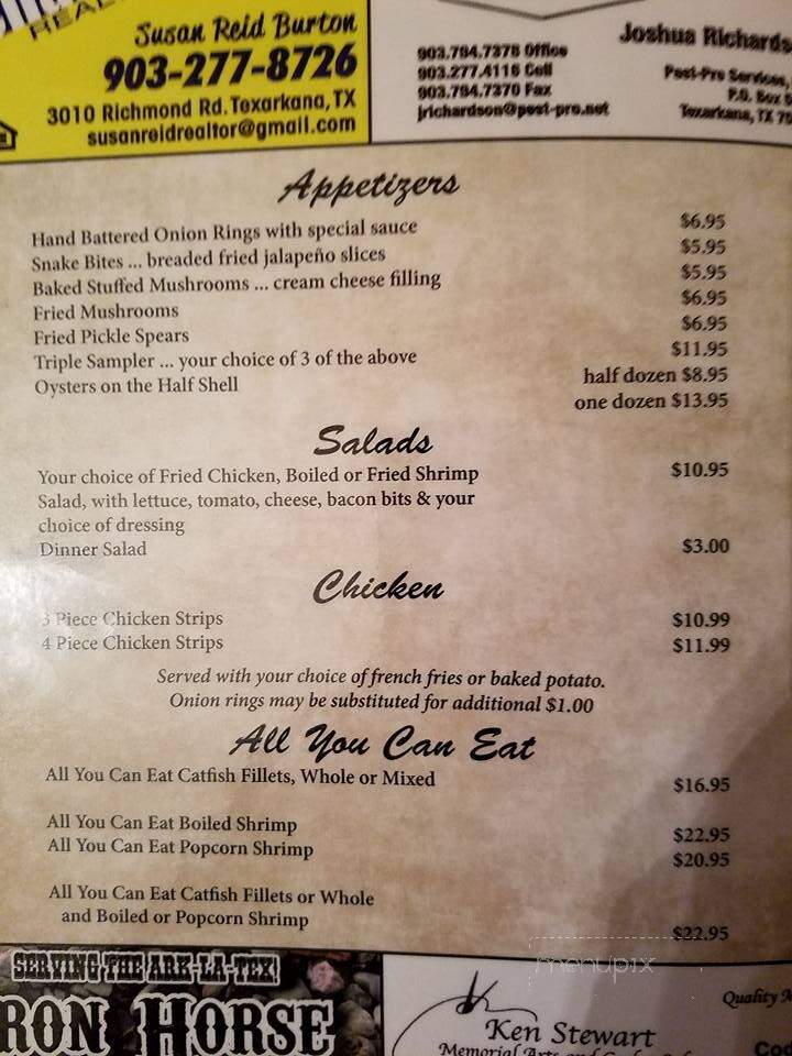 West Shore Restaurant - Garland City, AR menu_pic