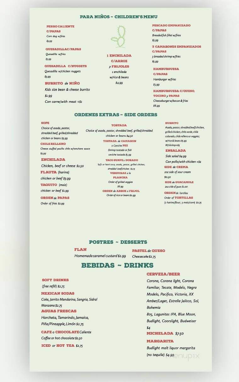 El Pueblito Restaurant - Santa Maria, CA menu_pic