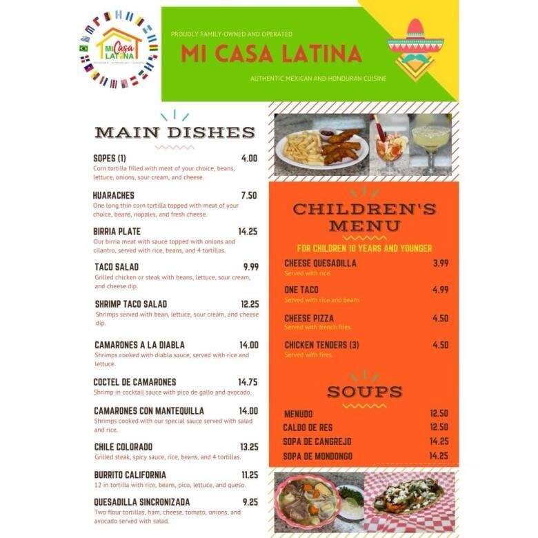 Mi casa Latina - Elgin, SC menu_pic