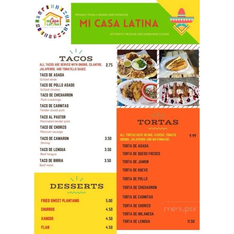 Mi casa Latina - Elgin, SC menu_pic