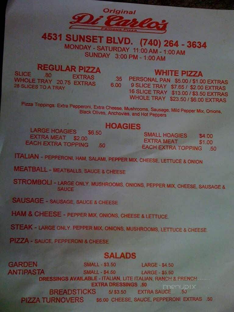 Original Dicarlos Downtown Pzz - Steubenville, OH menu_pic