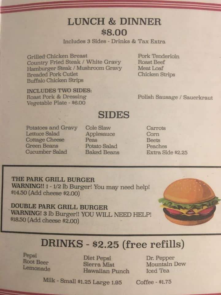 Park Grill - Granite City, IL menu_pic