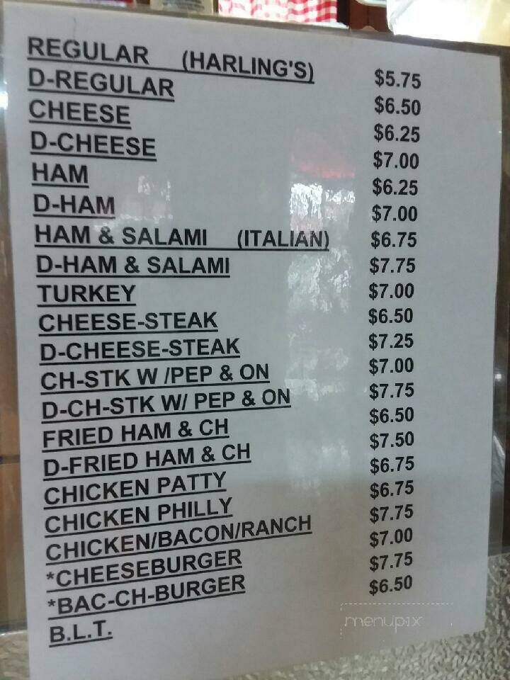 Harlings Hoagie Shop - Mifflin, PA menu_pic