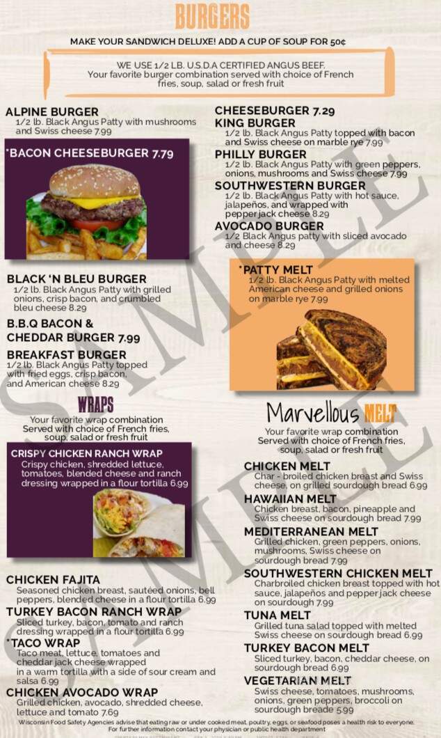Sparta Steakhouse - Sparta, WI menu_pic