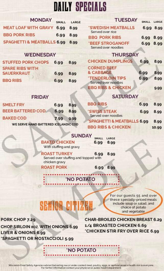 Sparta Steakhouse - Sparta, WI menu_pic