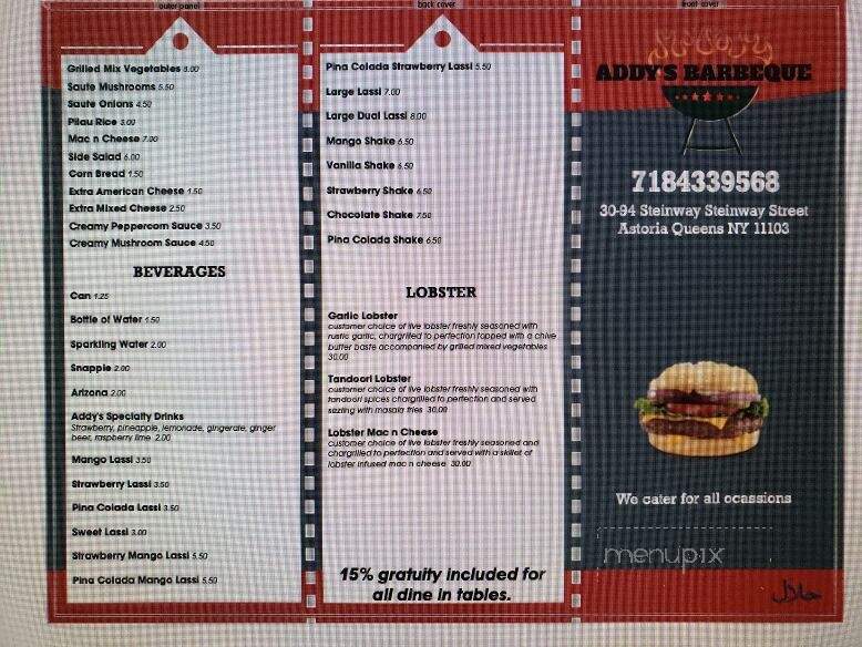 Addy's Barbeque - Edison, NJ menu_pic
