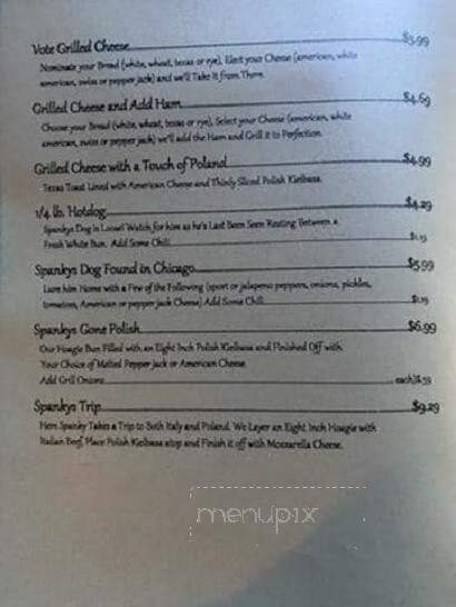 Spanky's Byron Inn Tavern - Byron, IL menu_pic