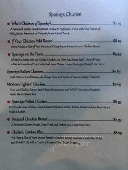 Spanky's Byron Inn Tavern - Byron, IL menu_pic