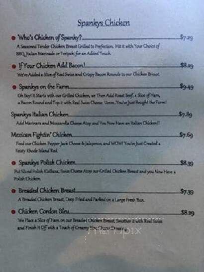 Spanky's Byron Inn Tavern - Byron, IL menu_pic