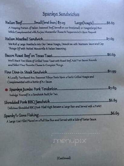 Spanky's Byron Inn Tavern - Byron, IL menu_pic