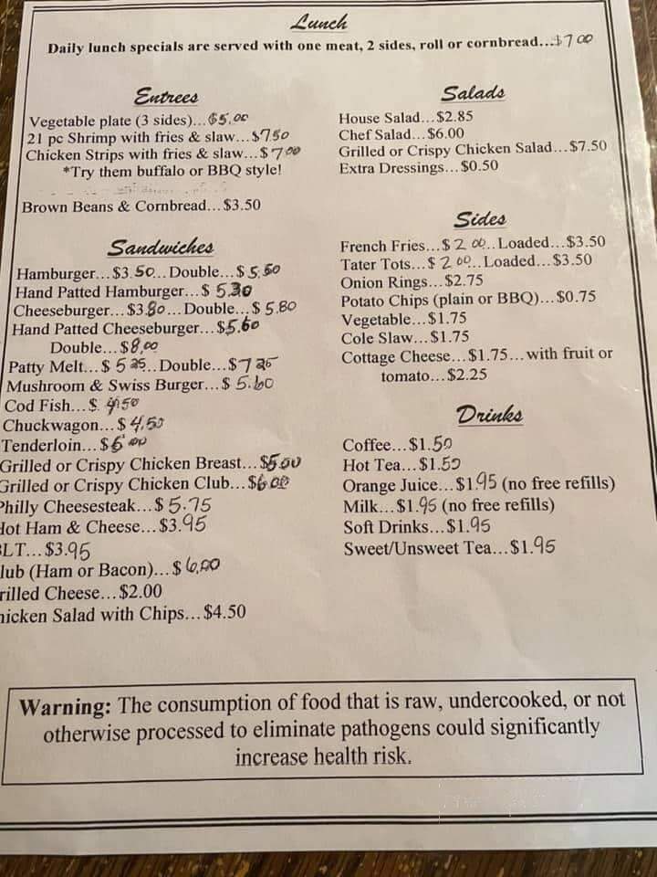 Granny's Diner - Harrodsburg, KY menu_pic