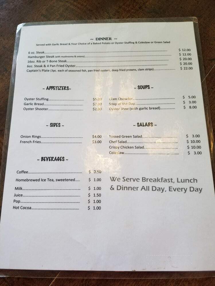 Dock Of The Bay - Bay Center, WA menu_pic