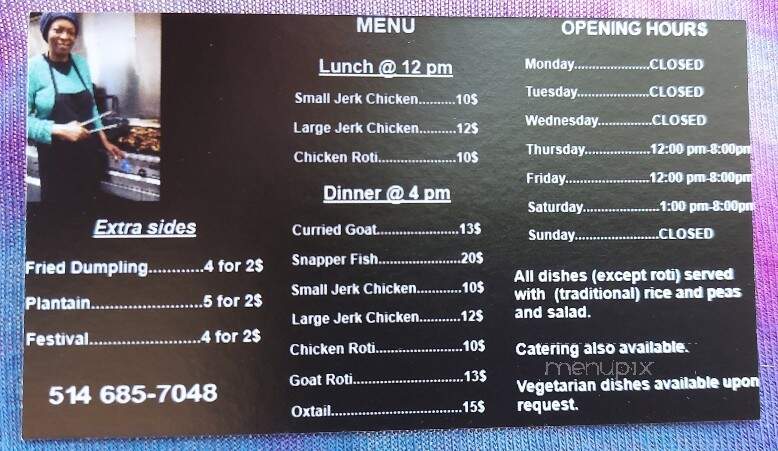 Janette's Spicy Caribbean Food - Montreal, QC menu_pic
