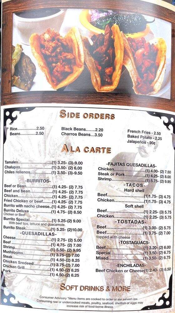 Puerto Nuevo Mexican and Seafood Restaurant - Roan Mountain, TN menu_pic