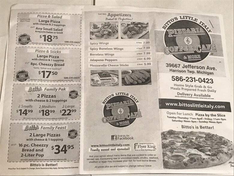 Bitto's Little Italy Pizzeria, Coffee Cafe & More - Harrison Township, MI
