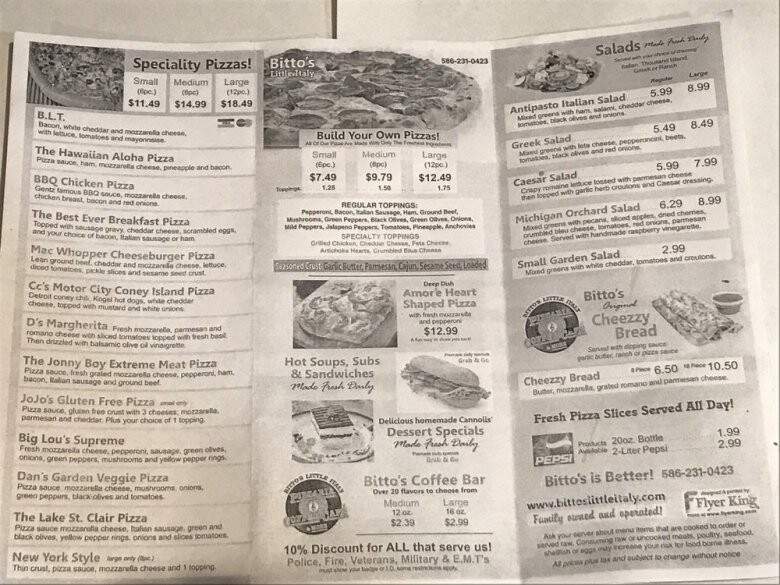 Bitto's Little Italy Pizzeria, Coffee Cafe & More - Harrison Township, MI