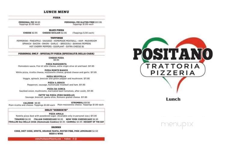 Positano Trattoria Pizzeria - DeLand, FL menu_pic